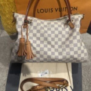 Louis Vuitton Damier Azur Shoulder Bag - Cream and Tan